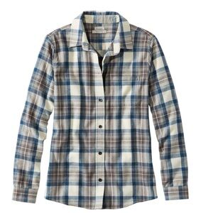 L.L. Bean Scotch Plaid Flannel Shirt Button Down Long Sleeve
